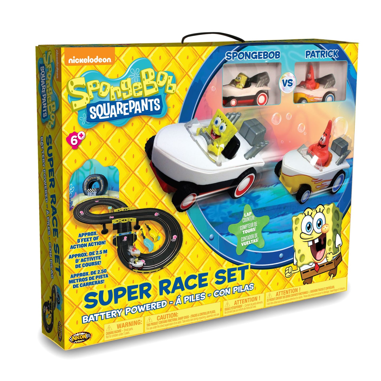 NKOK Spongebob Squarepants RC Slot Car Race Set - Spongebob & Patrick