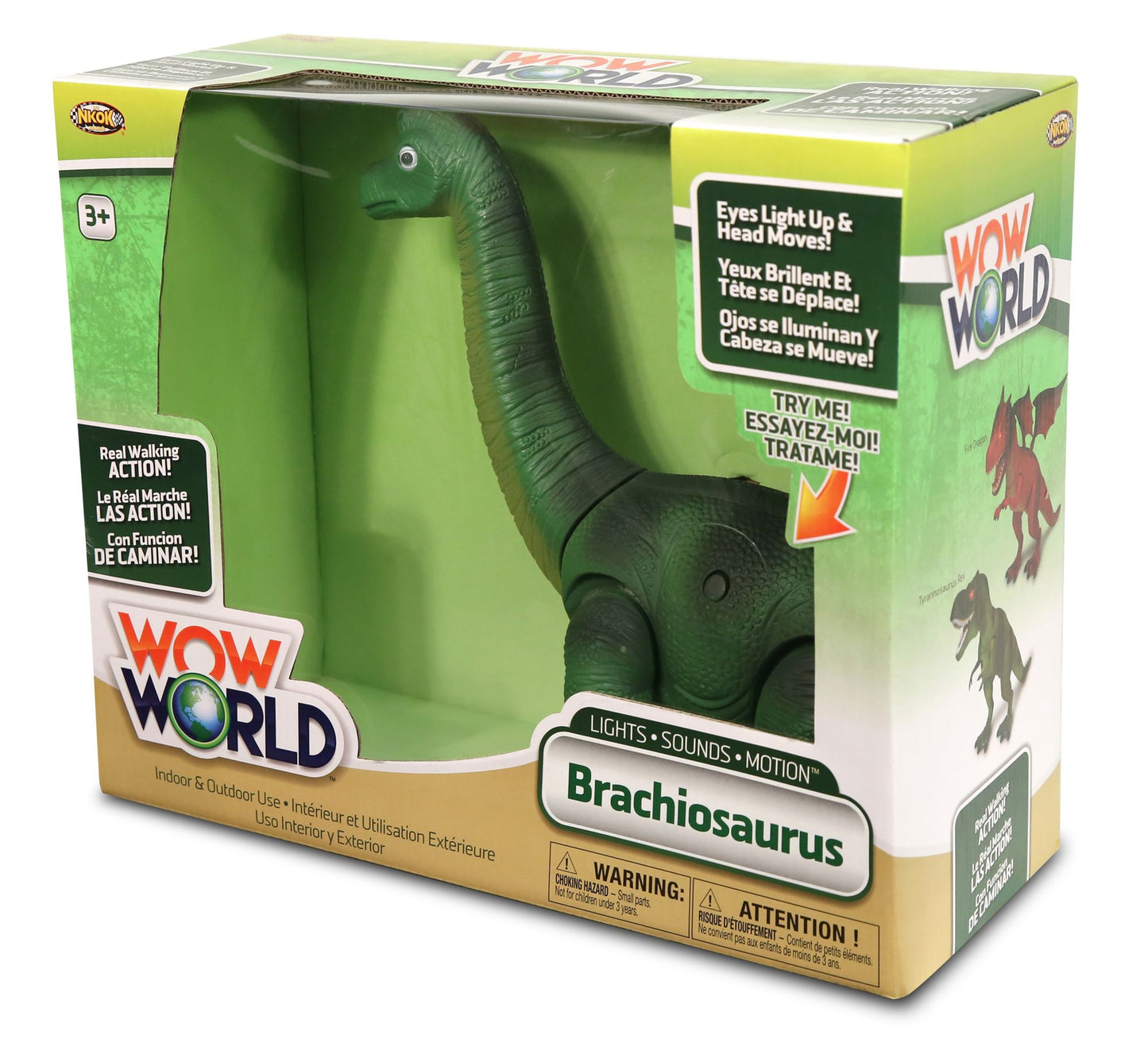 NKOK WowWorld Brachiosaurus Dinosaur Figure (Lights Up)