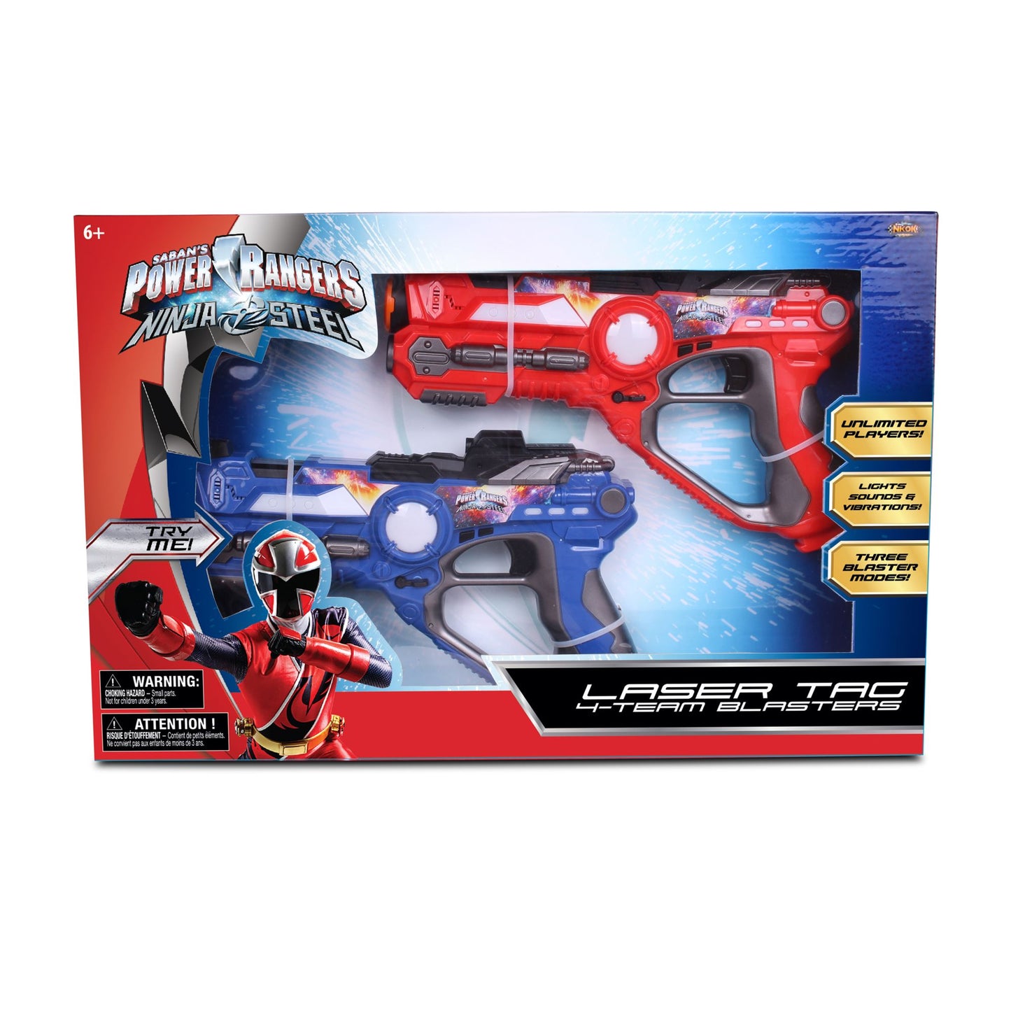 NKOK Power Rangers Ninja Steel Laser Tag 4-Team Blasters