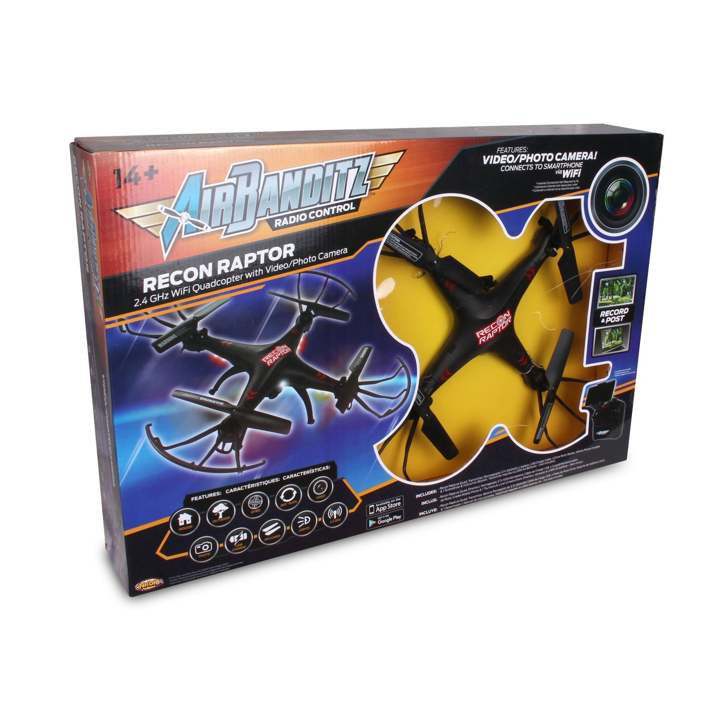 NKOK Air Banditz 2.4GHz Wifi FPV Recon Raptor Remote Control Toy