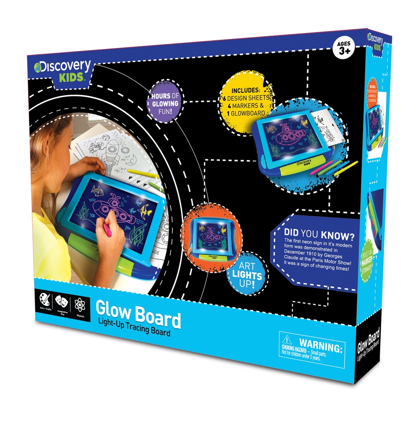 NKOK Discovery Kids Trace N' Draw Glow Board Kit