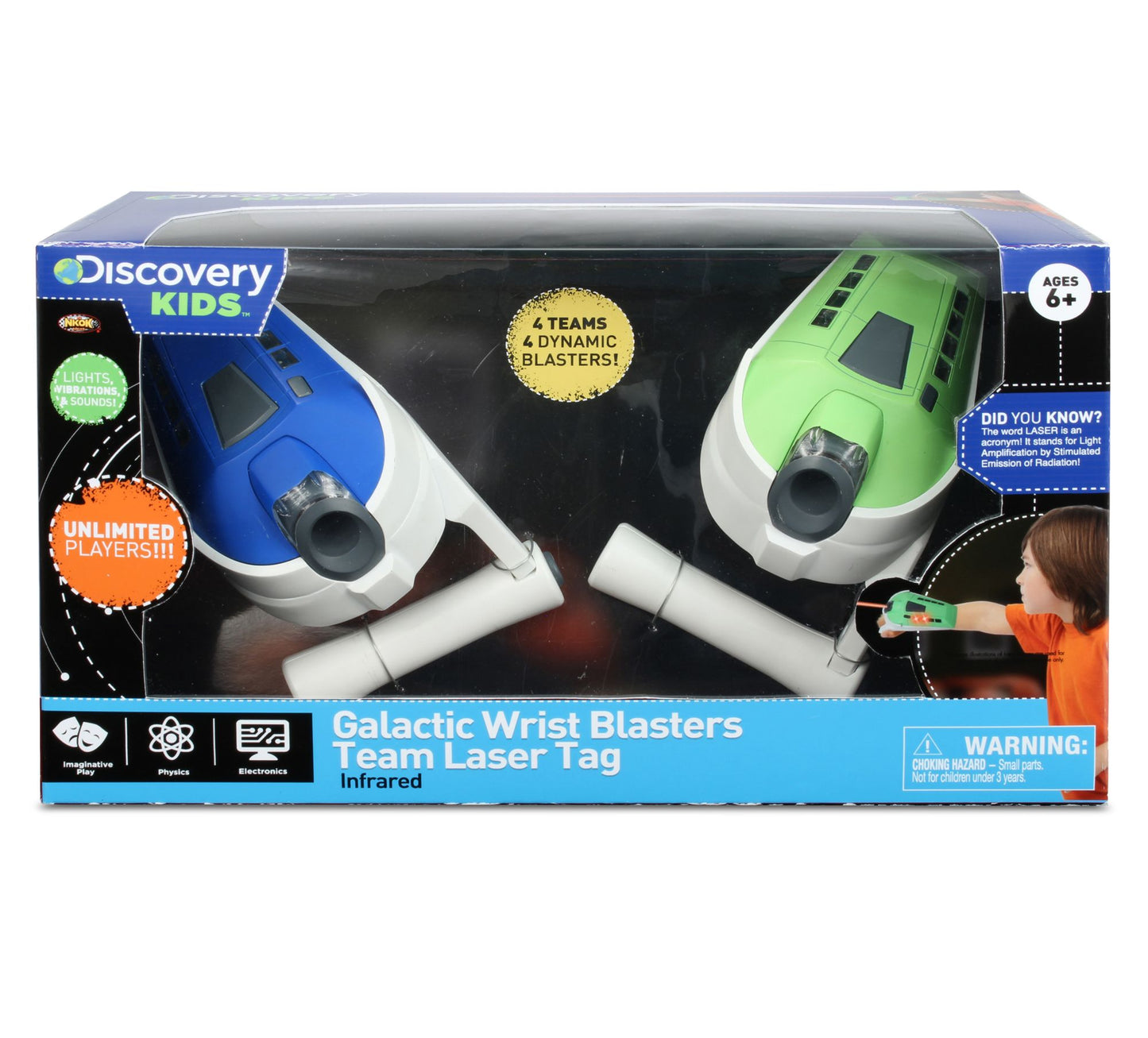 NKOK Discovery Kids IR Galactic 3-Team Wrist Blasters Laser Tag Remote Control Toy