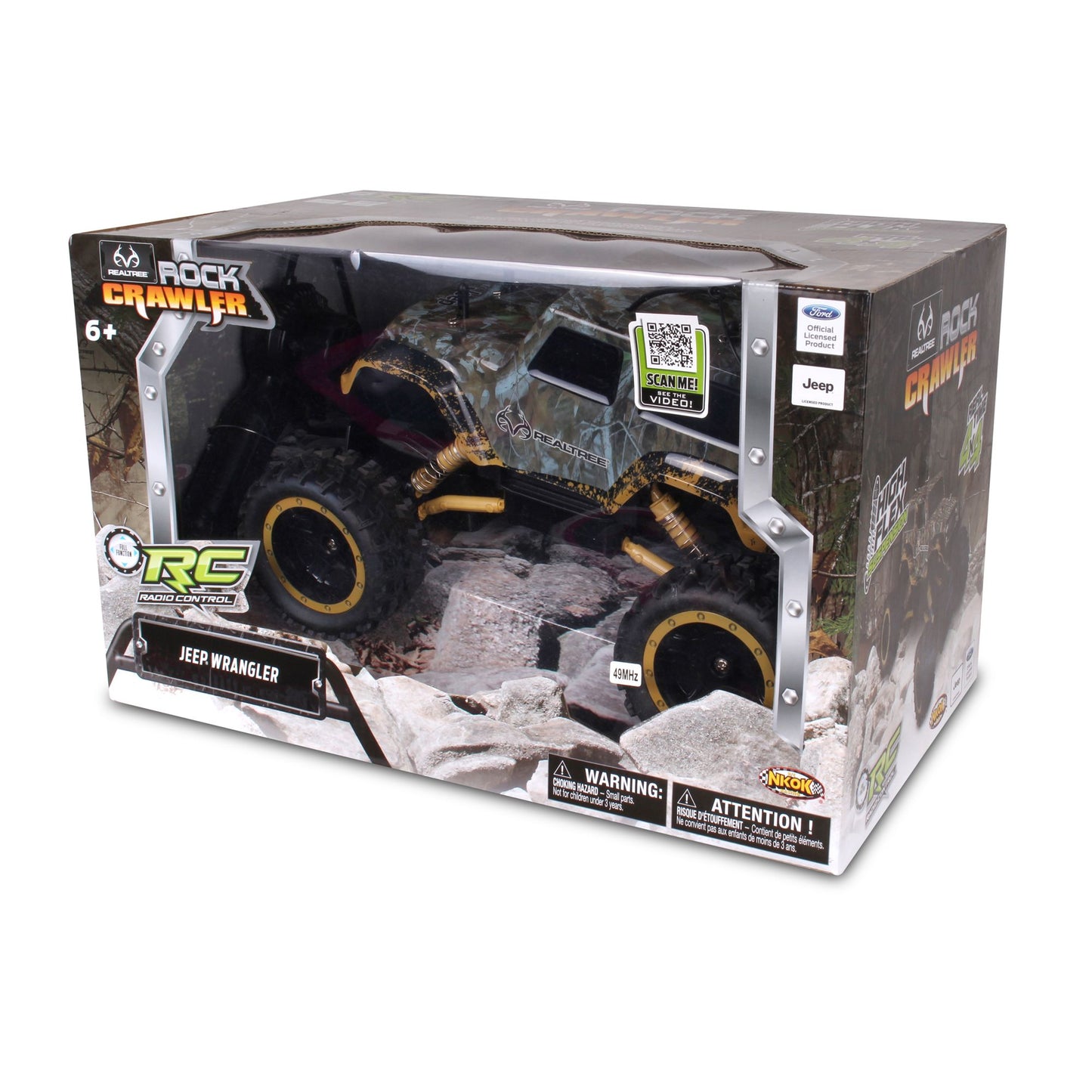 NKOK RealTree RC Jeep Wrangler Rock Crawler Remote Control Toy