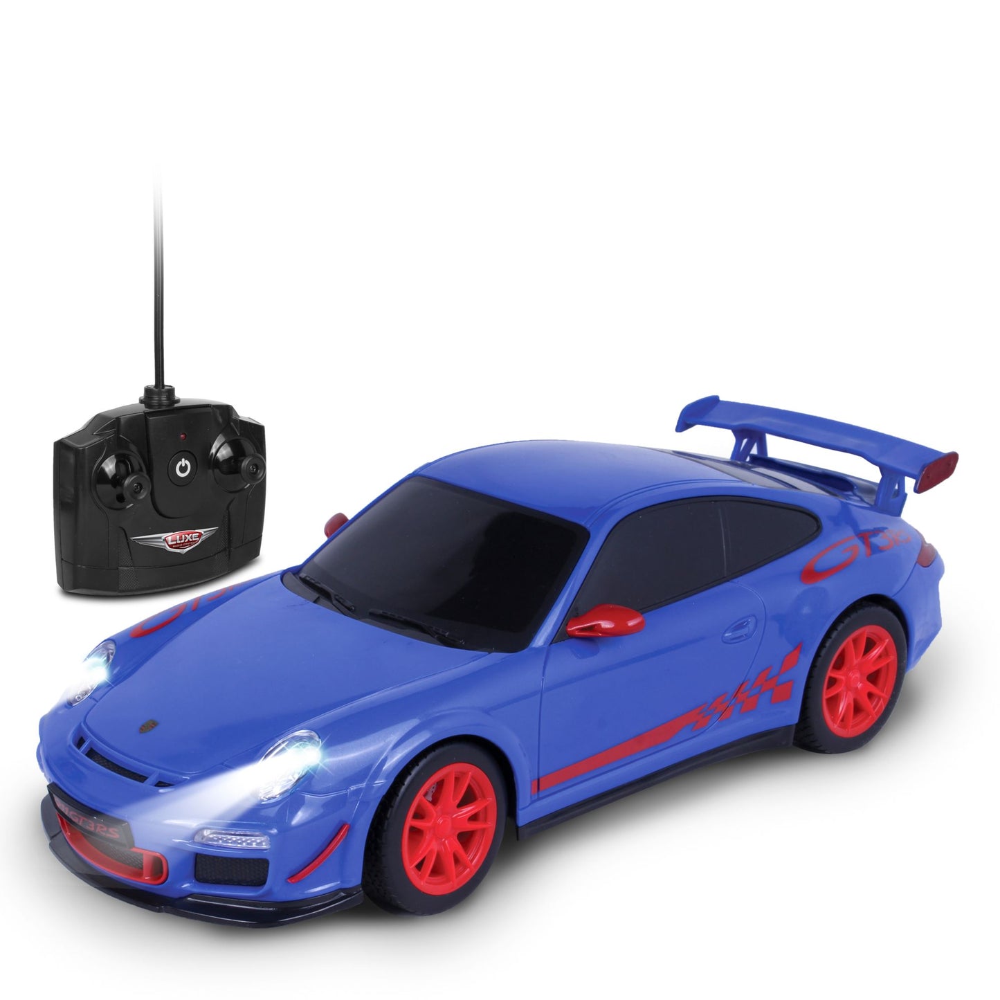 NKOK Luxe 1:18 Scale Radio Controlled Porsche 911 GT3 RS (RC) - Colors Vary (Blue/Grey)
