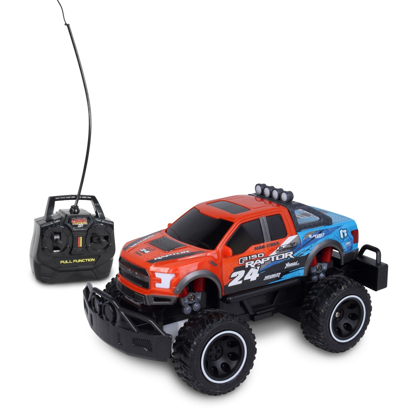 Mean Machines 1:24 Scale Radio Controlled 2017 Ford F-150 Raptor (RC) - Colors Vary (Orange/White)