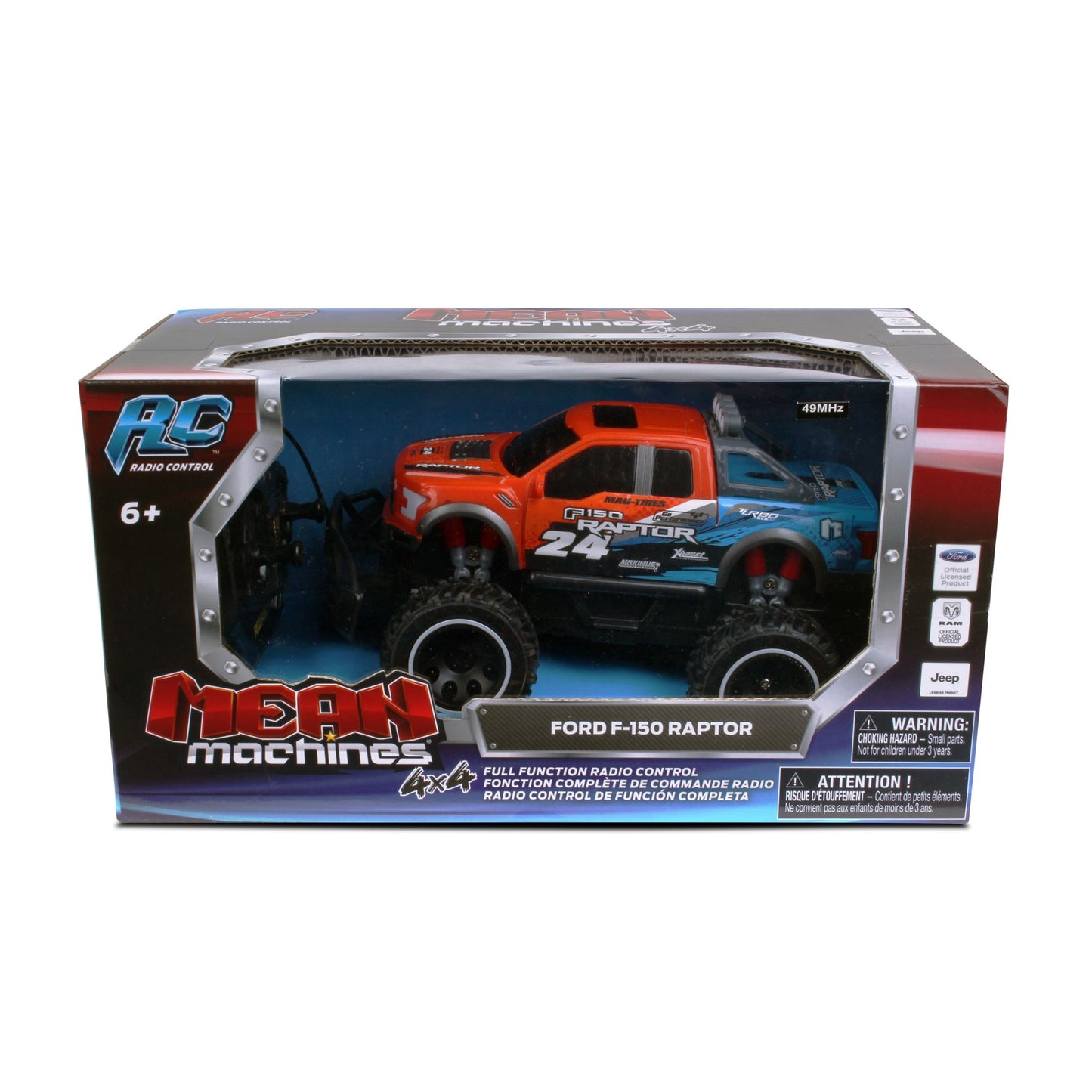 Mean Machines 1:24 Scale Radio Controlled 2017 Ford F-150 Raptor (RC) - Colors Vary (Orange/White)