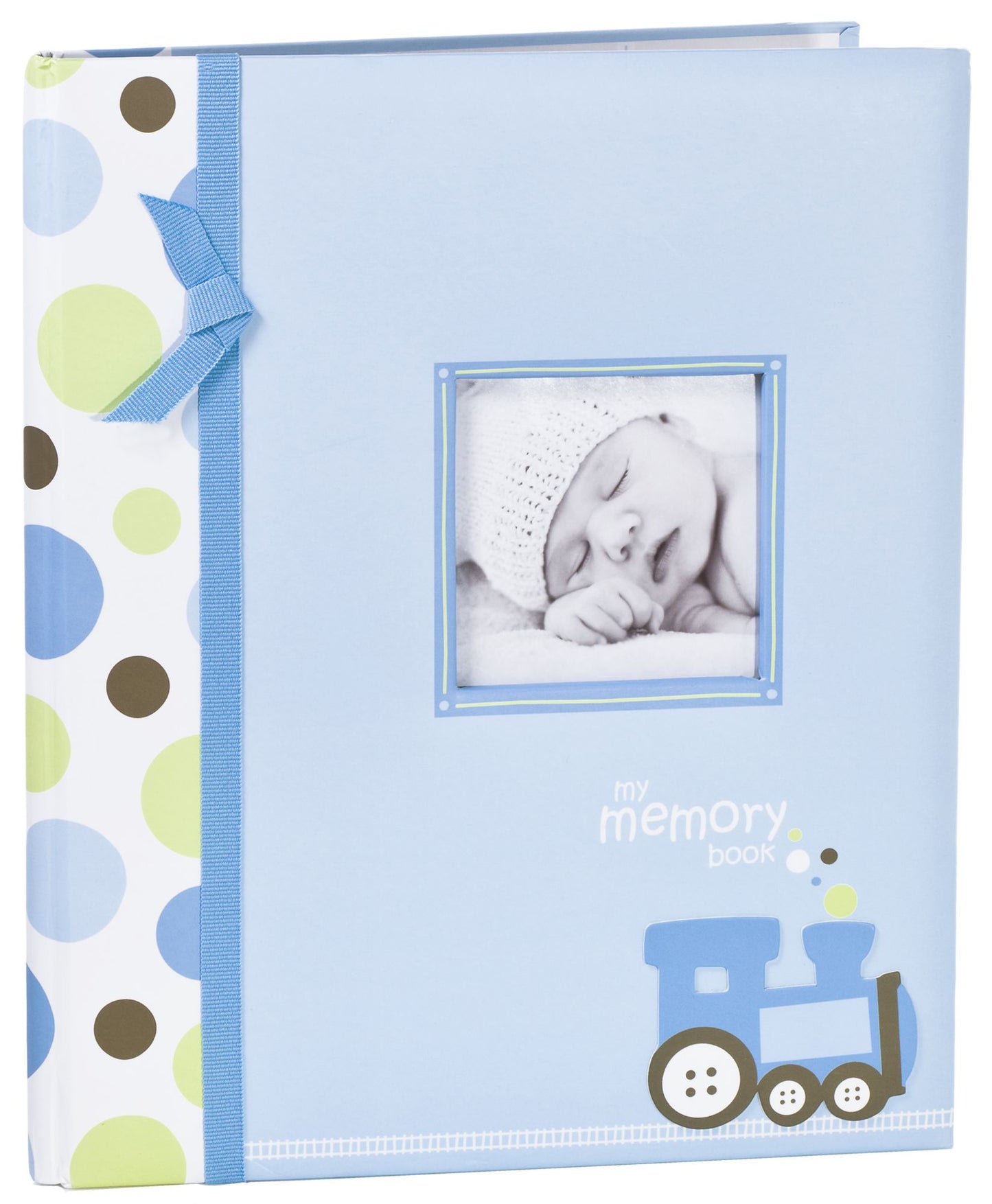 Blue Train Baby Book with Clean Touch Ink Pad 11'' x 9.3''