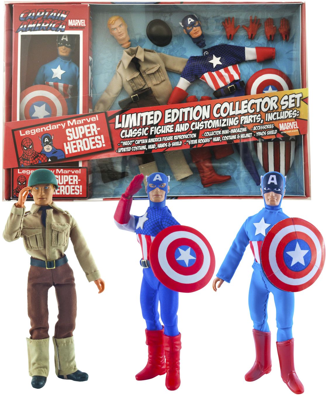 Marvel Captain America 8'' Retro Action Figure Set