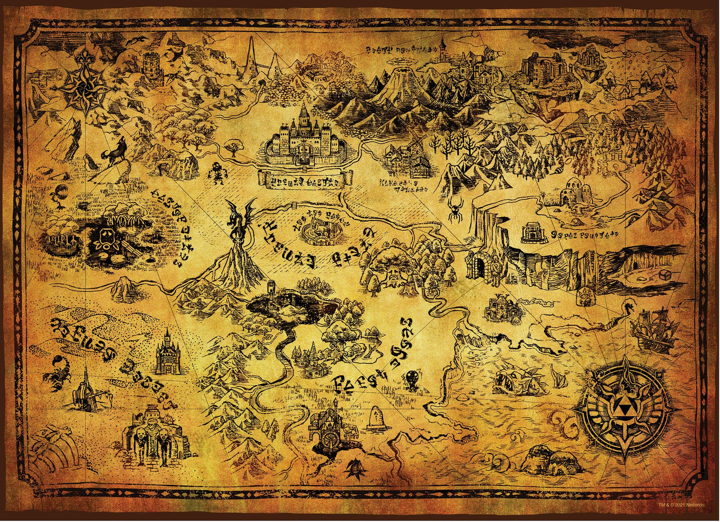 The Legend of Zelda "Hyrule Map" 1000-Piece Puzzle