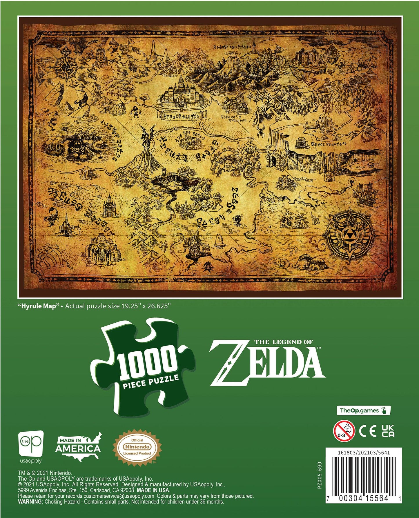 The Legend of Zelda "Hyrule Map" 1000-Piece Puzzle