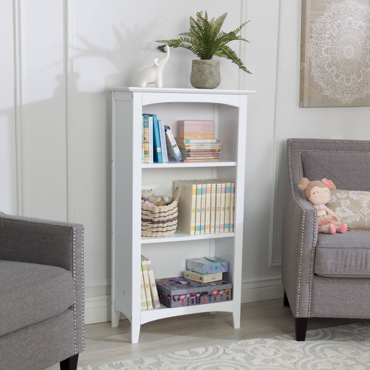 Avalon Tall Bookshelf - White