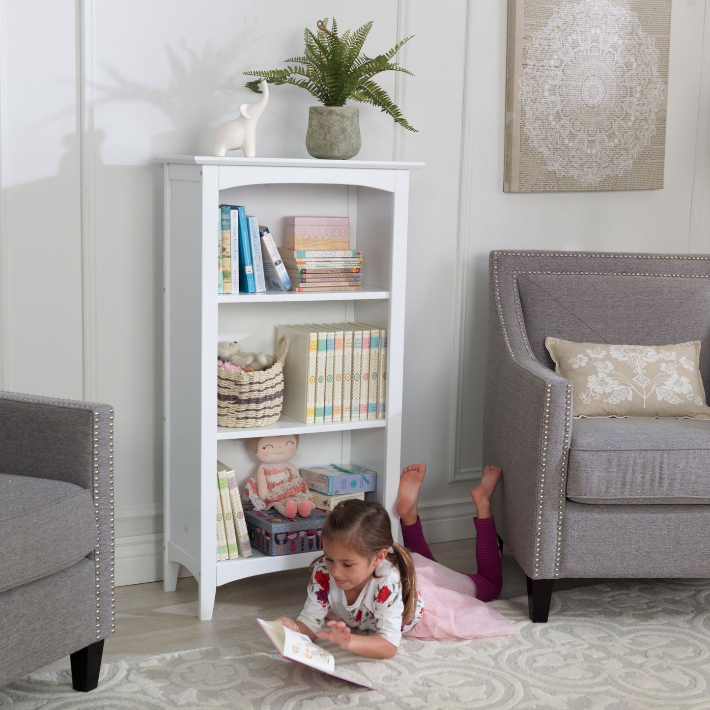 Avalon Tall Bookshelf - White