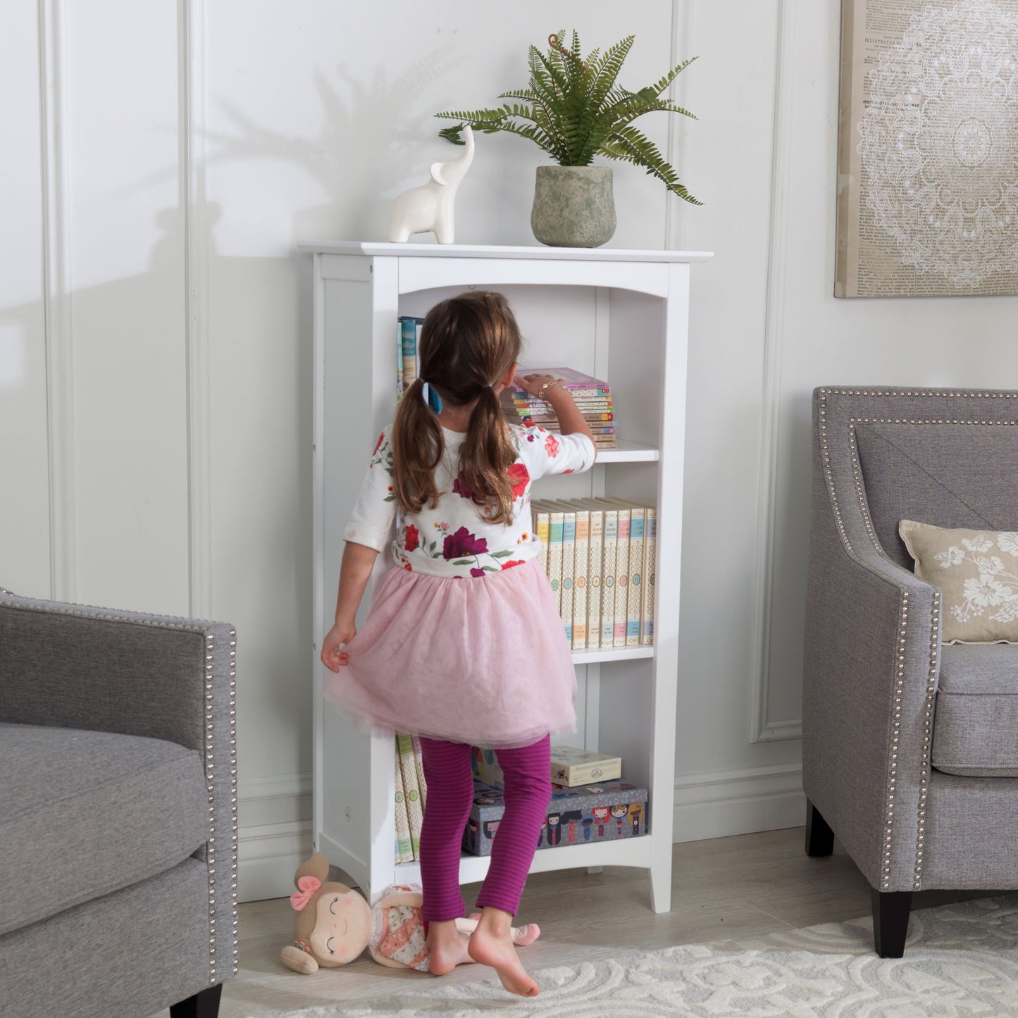 Avalon Tall Bookshelf - White