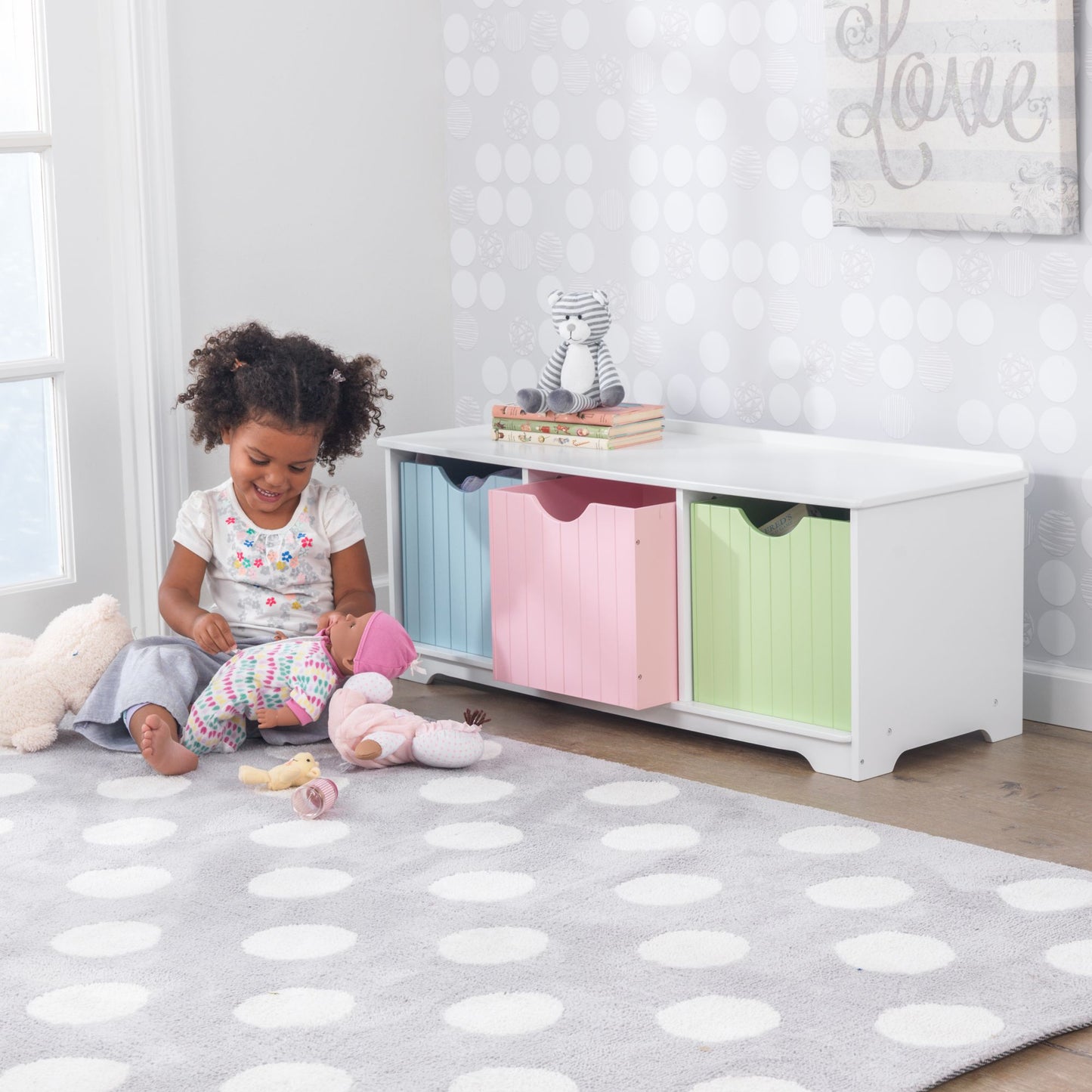 Nantucket Storage Bench - Pastel