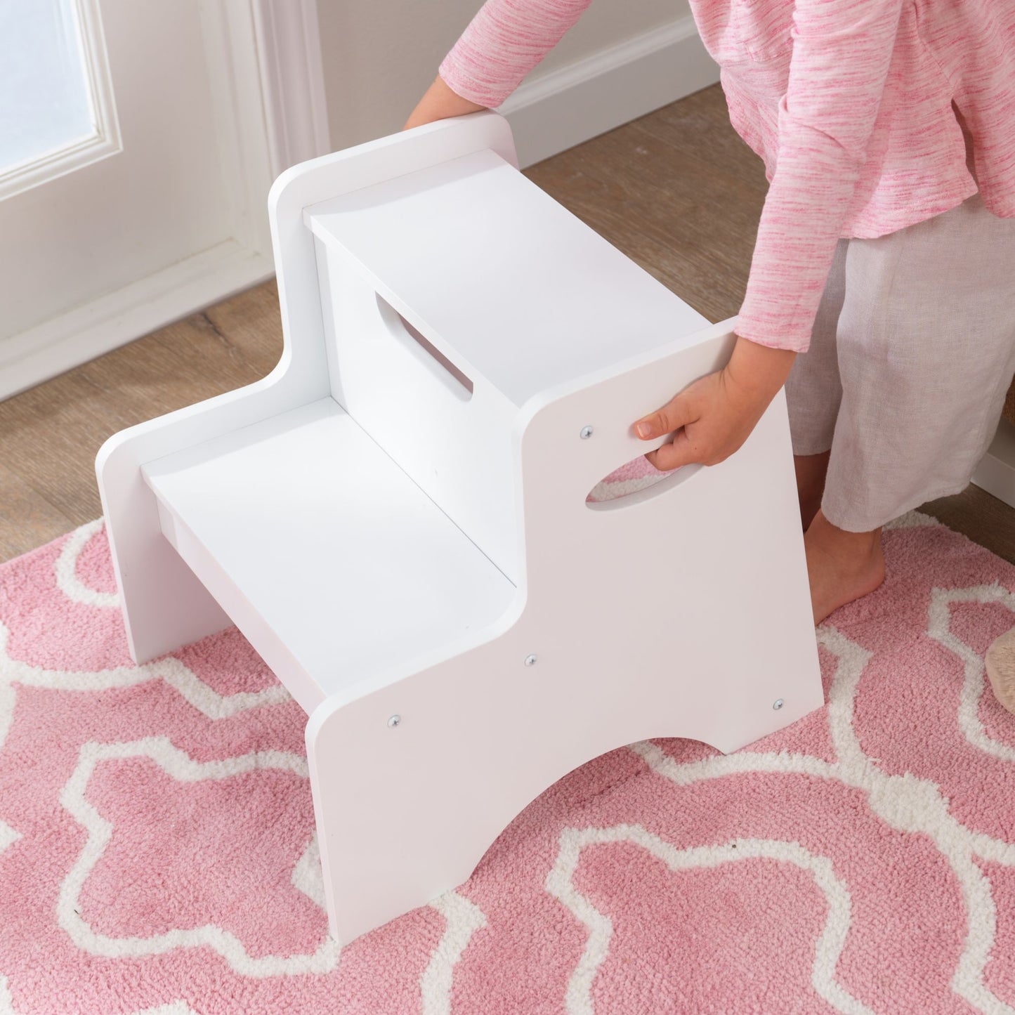 Two Step Stool - White