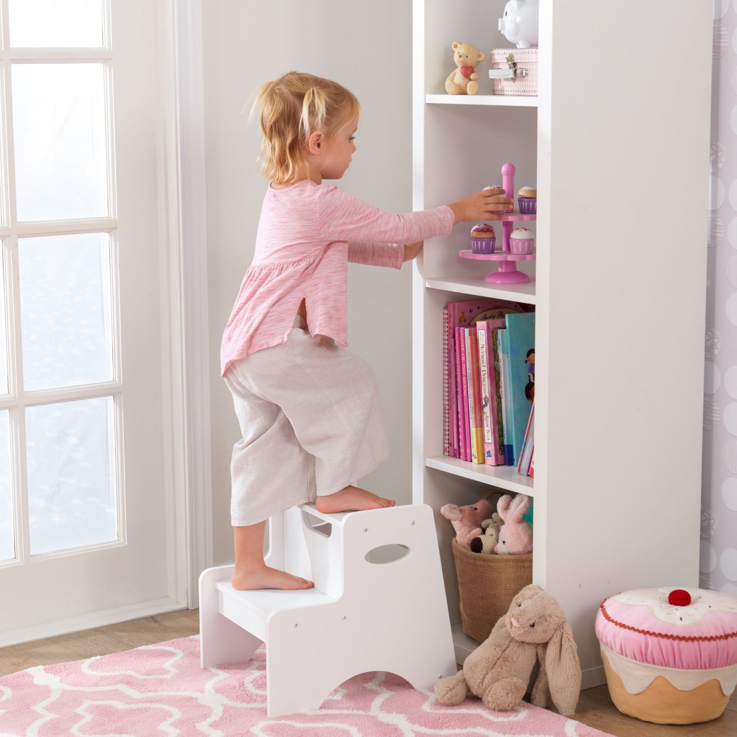 Two Step Stool - White