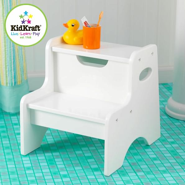 Two Step Stool - White