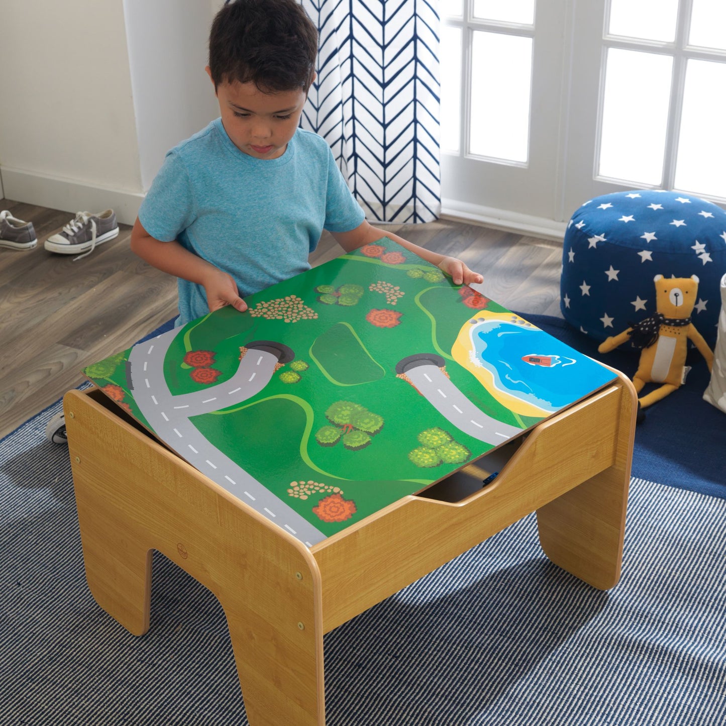 Kidkraft 2 in 1 Activity Table Lego Compatible - Natural