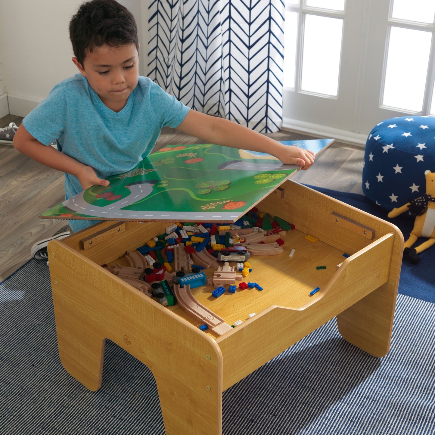 Kidkraft 2 in 1 Activity Table Lego Compatible - Natural
