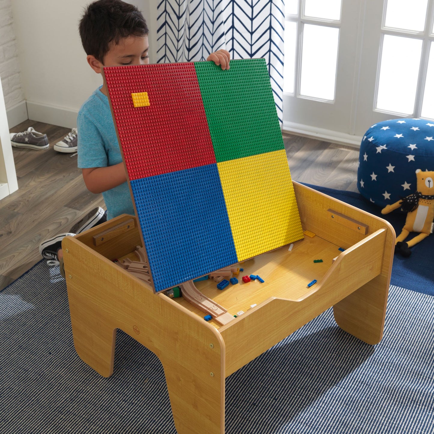 Kidkraft 2 in 1 Activity Table Lego Compatible - Natural
