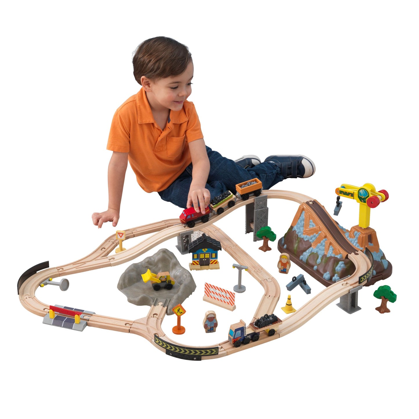 KidKraft 17805 Construction Bucket Top Train Set