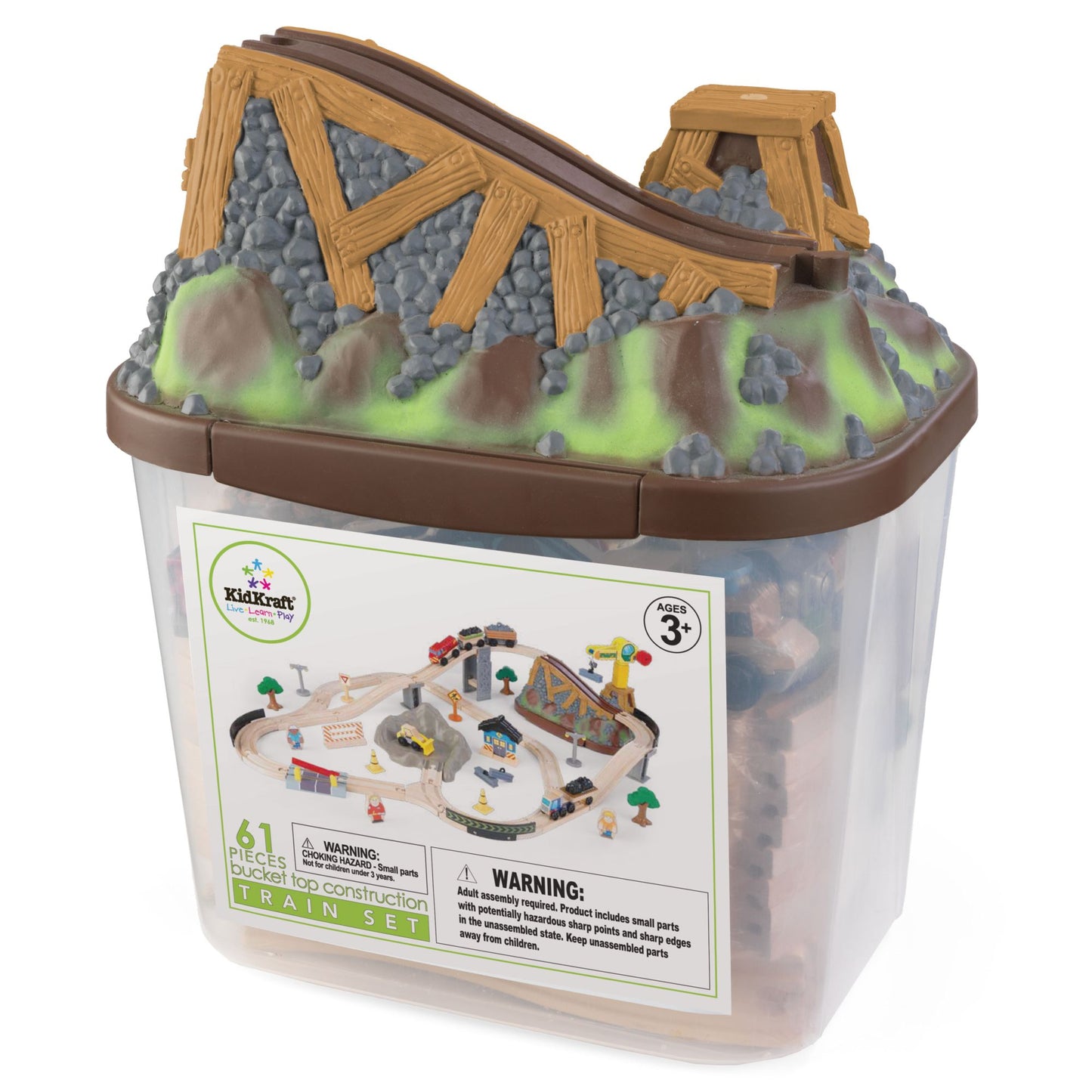 KidKraft 17805 Construction Bucket Top Train Set