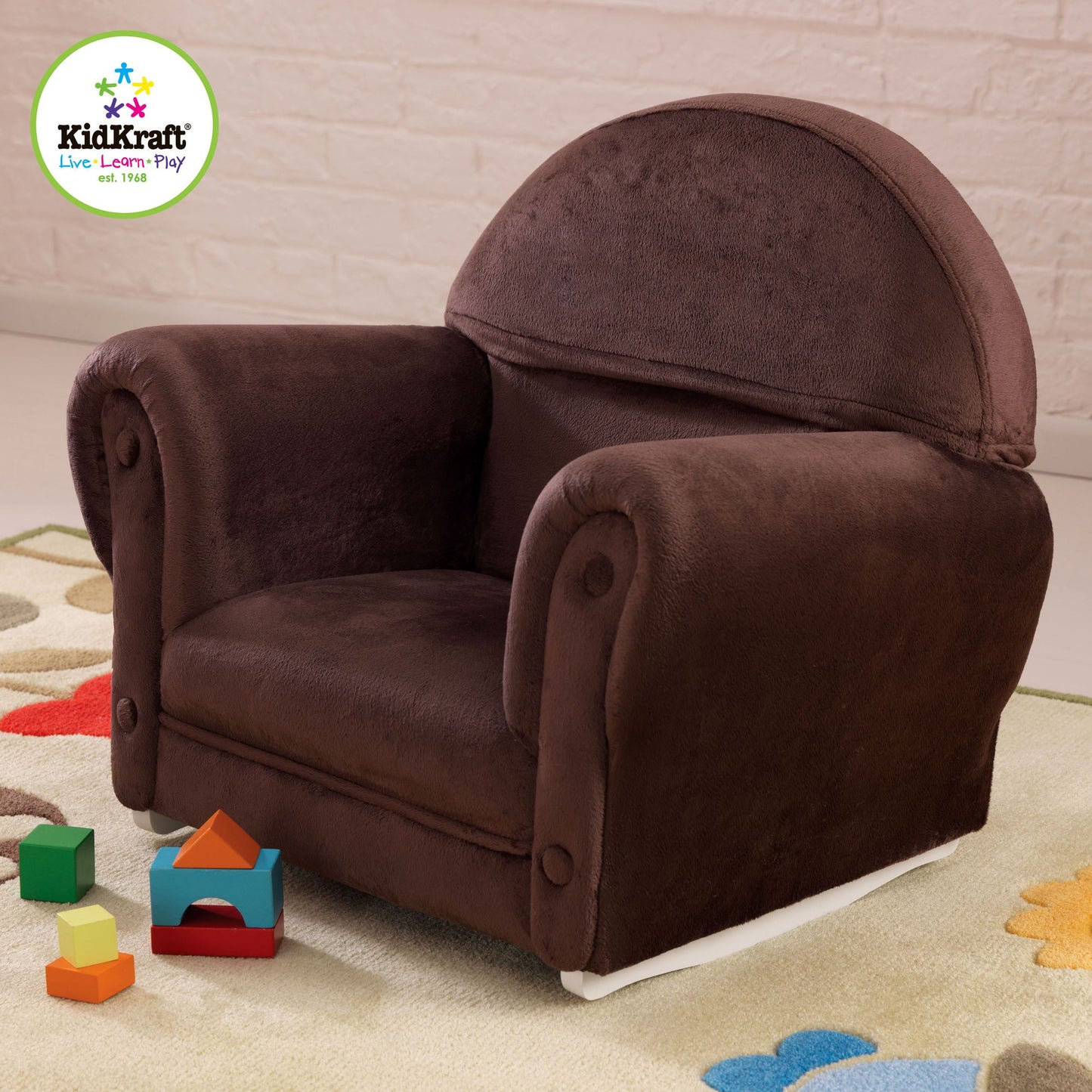 Kidkraft Upholstered Rocker with Slipcover - Chocolate