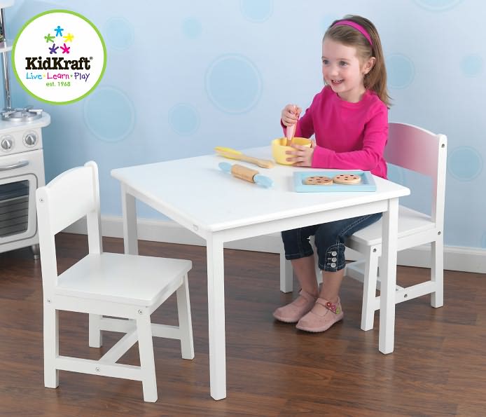 Aspen Kids'' Table and Chair Set in White