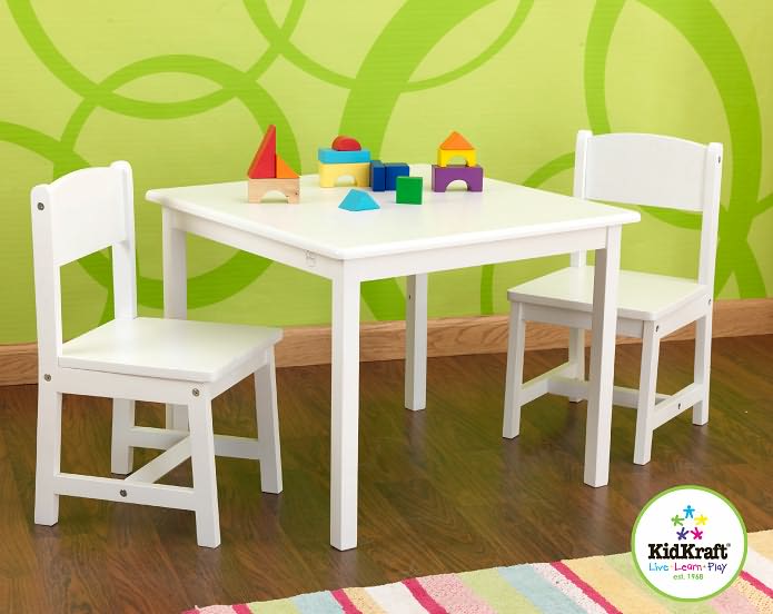 Aspen Kids'' Table and Chair Set in White