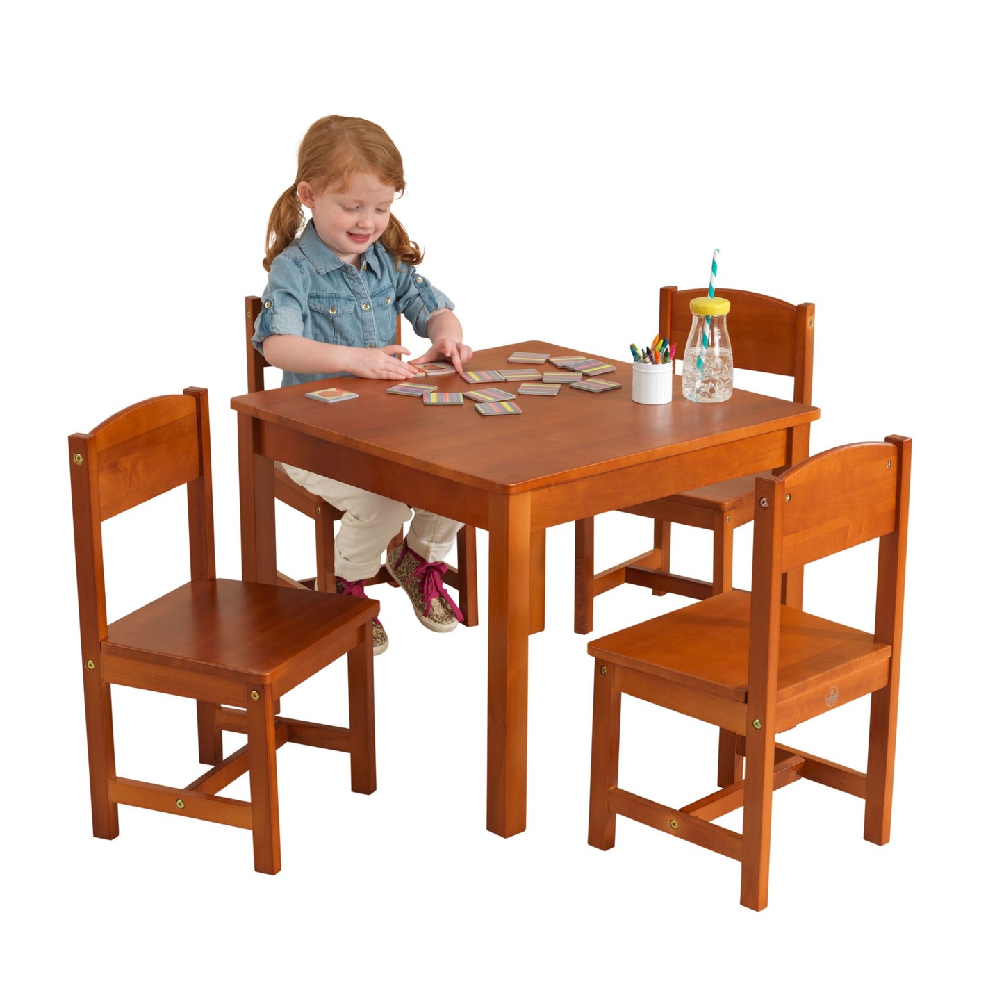 Farmhouse Table and 4 Chairs - Pecan