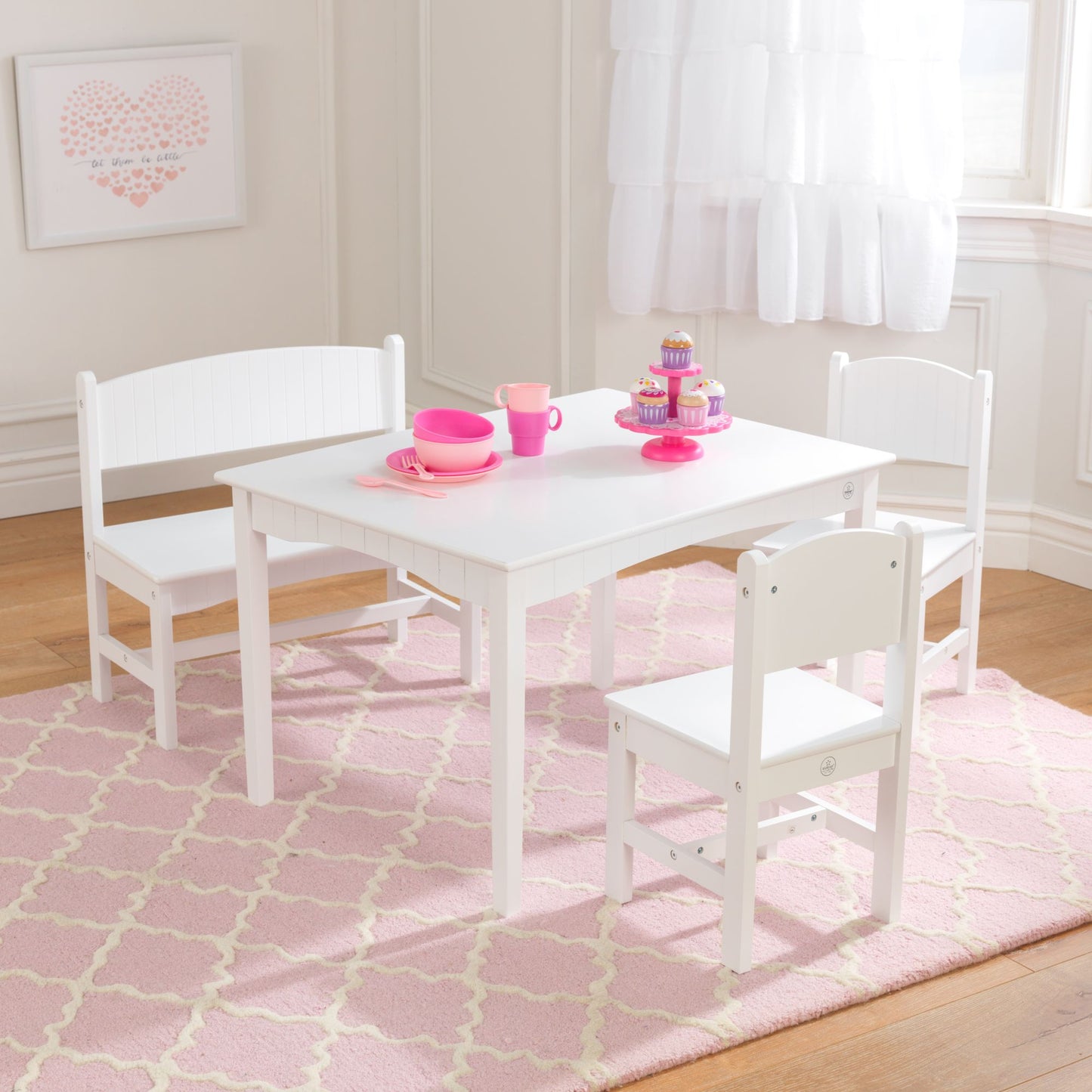 Nantucket Table with Bench and 2 Chairs
