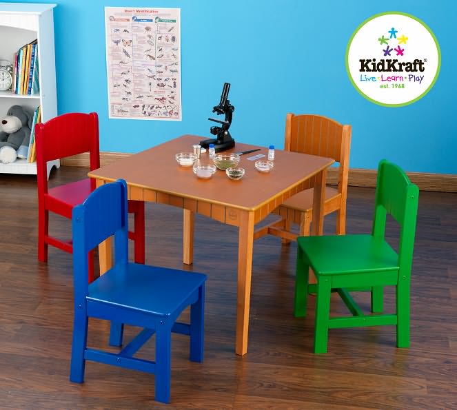 KidKraft Nantucket Table and 4 Chair Set In Primary