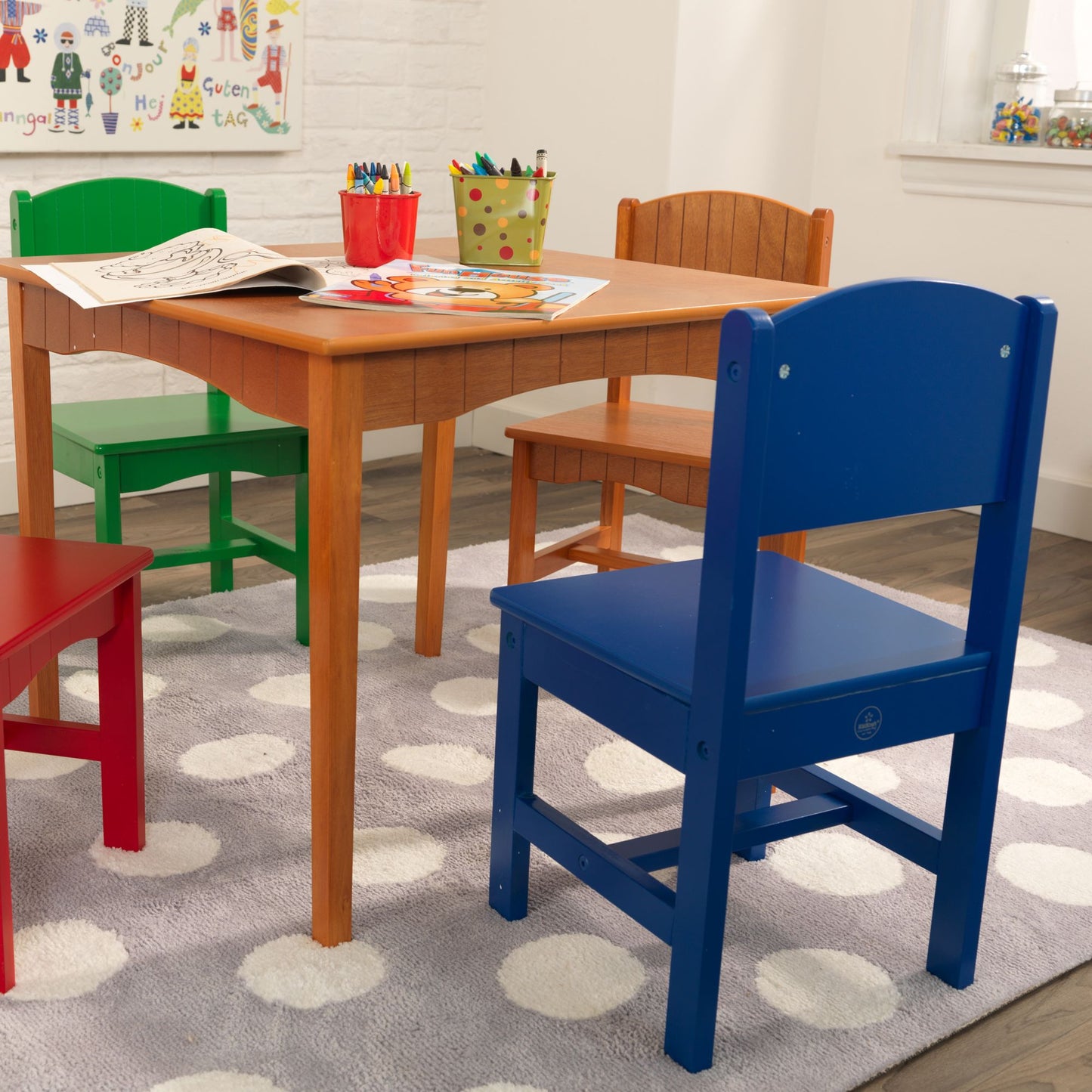 KidKraft Nantucket Table and 4 Chair Set In Primary