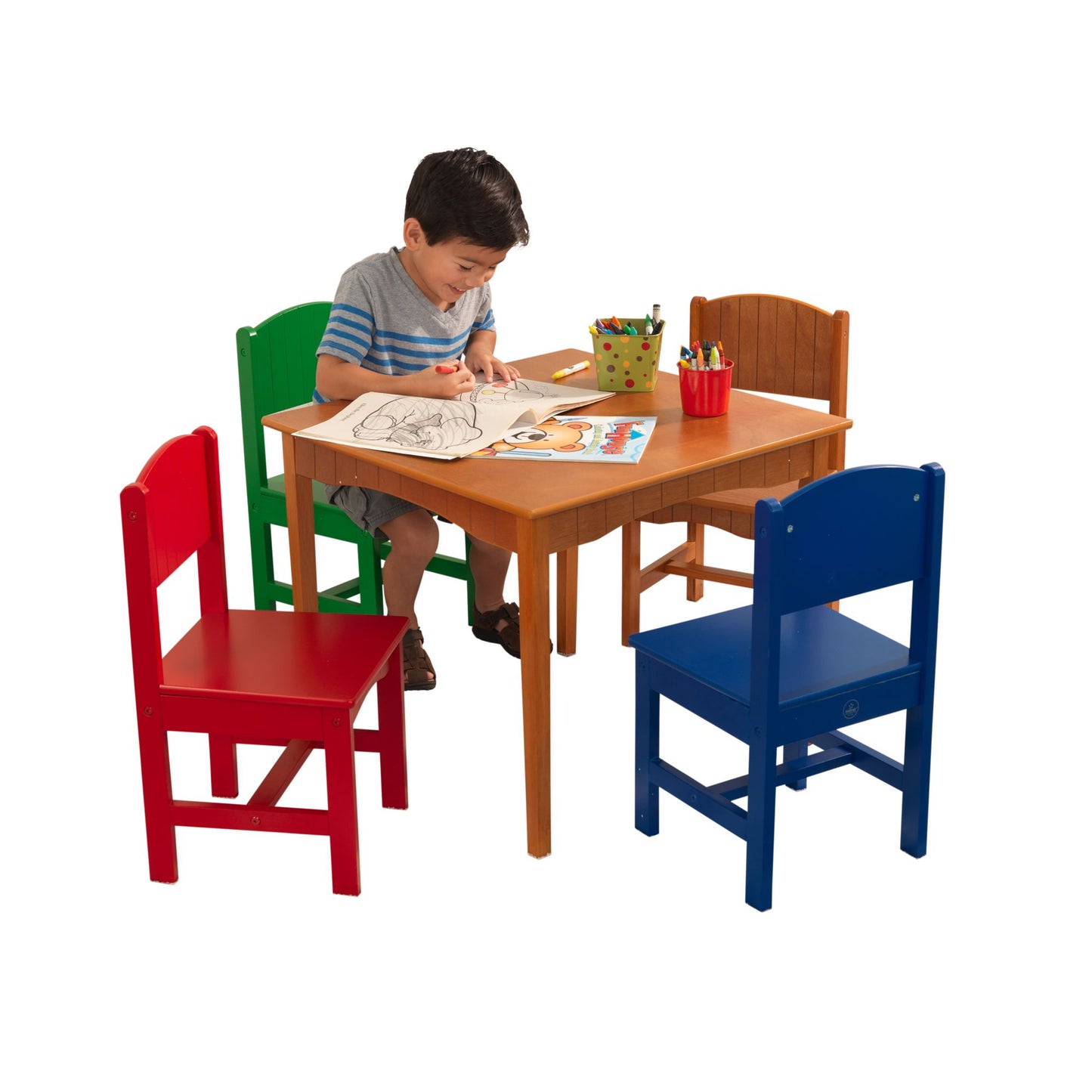 KidKraft Nantucket Table and 4 Chair Set In Primary