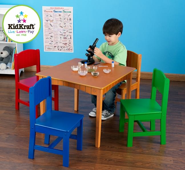 KidKraft Nantucket Table and 4 Chair Set In Primary