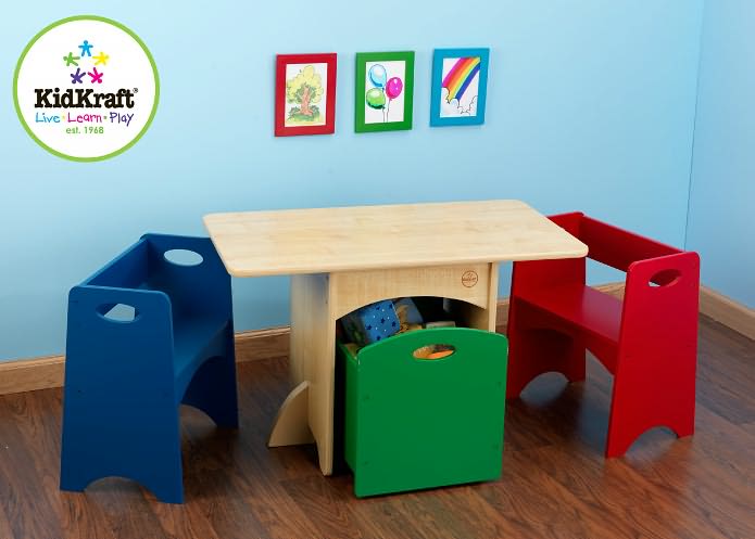 Table with Benches - Primary Colors