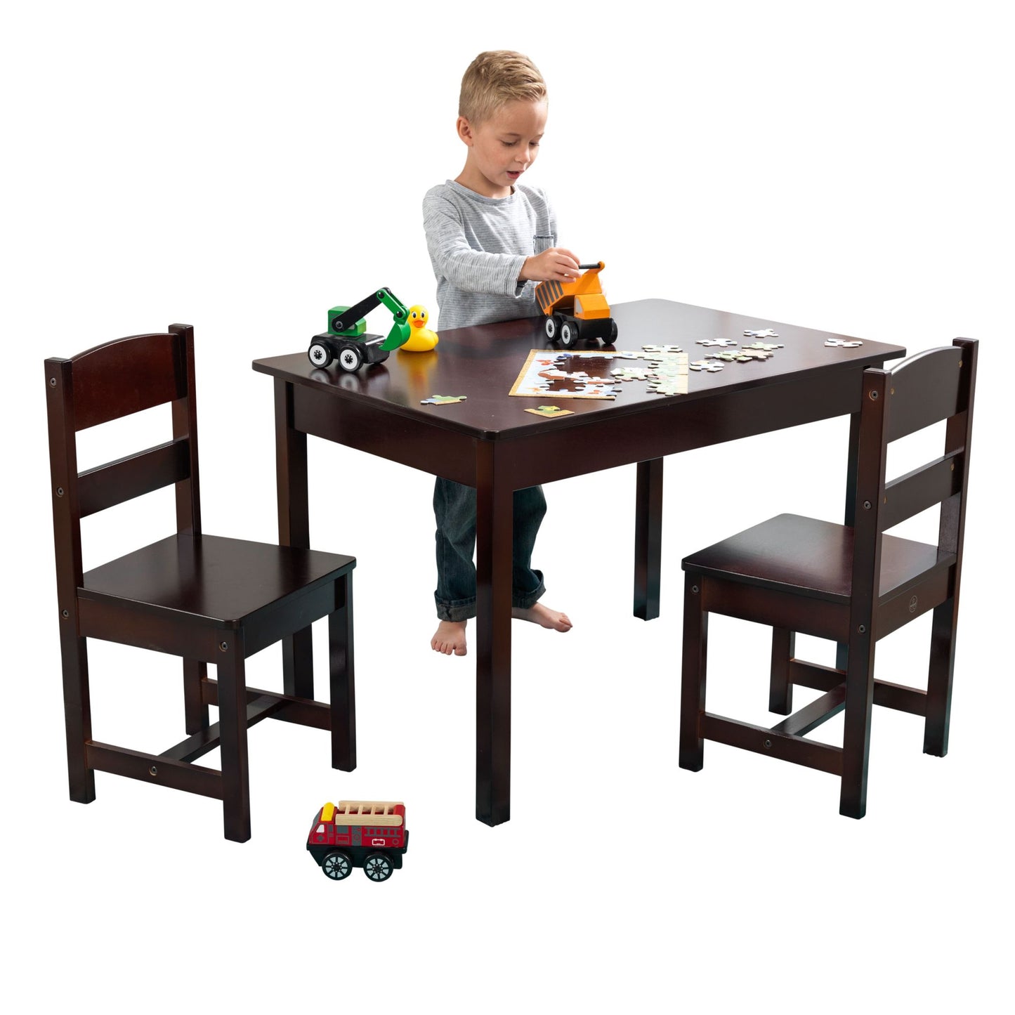 Rectangle Table and Two Chair Set in Espresso