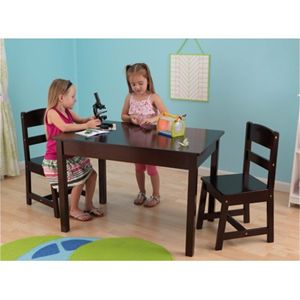 Rectangle Table and Two Chair Set in Espresso