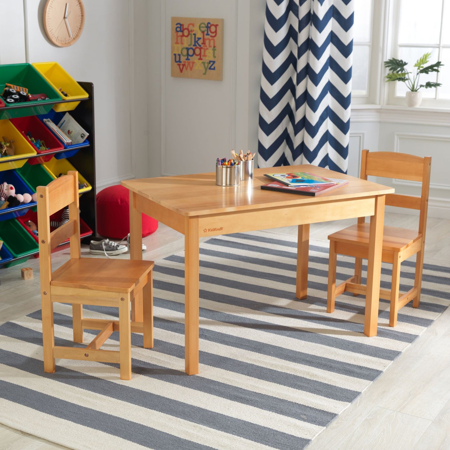 Rectangle Table and Two Chair Set in Natural