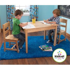 Rectangle Table and Two Chair Set in Natural