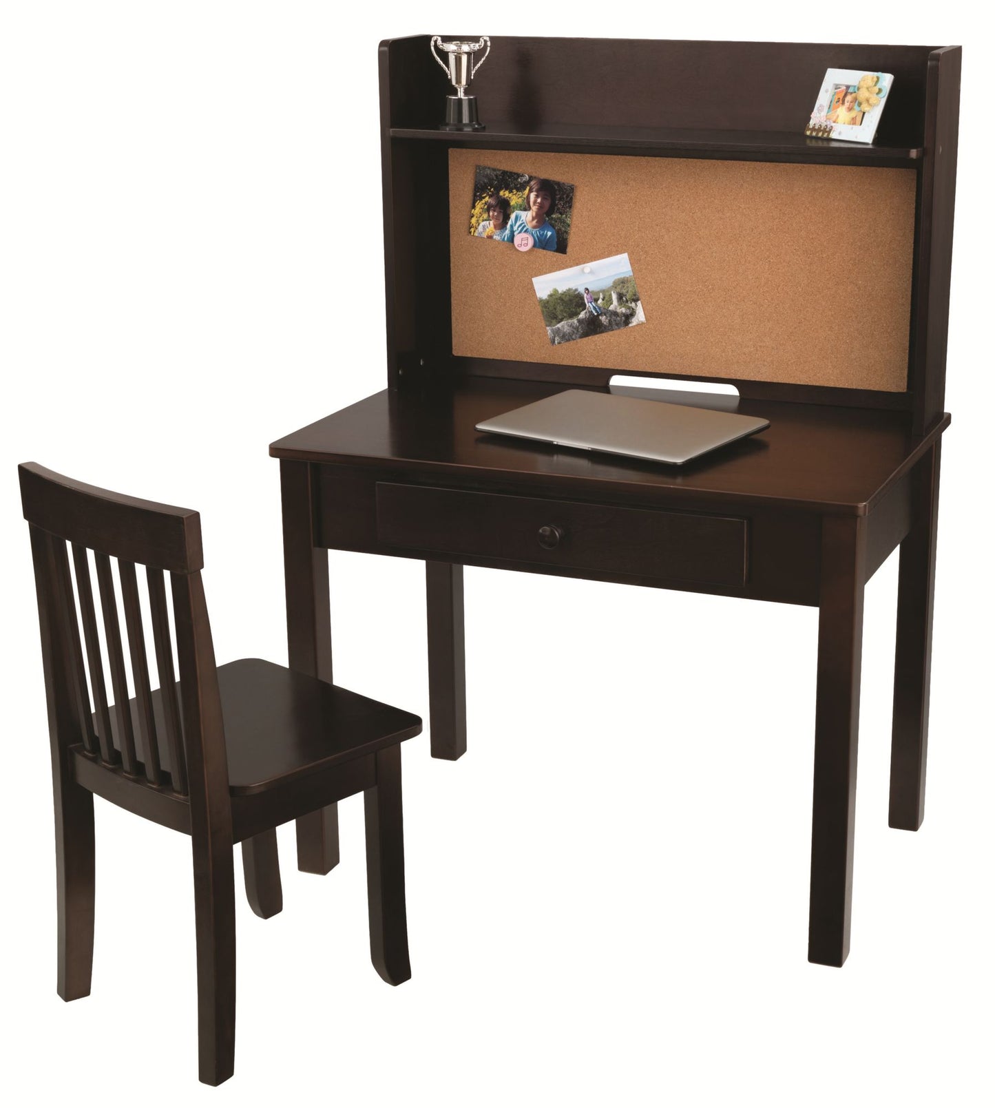 Pinboard Desk with Hutch and Chair
