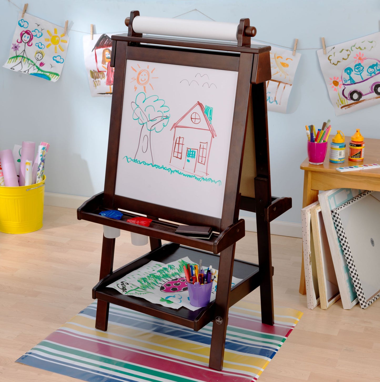 Kidkraft Deluxe Wood Easel - Espresso