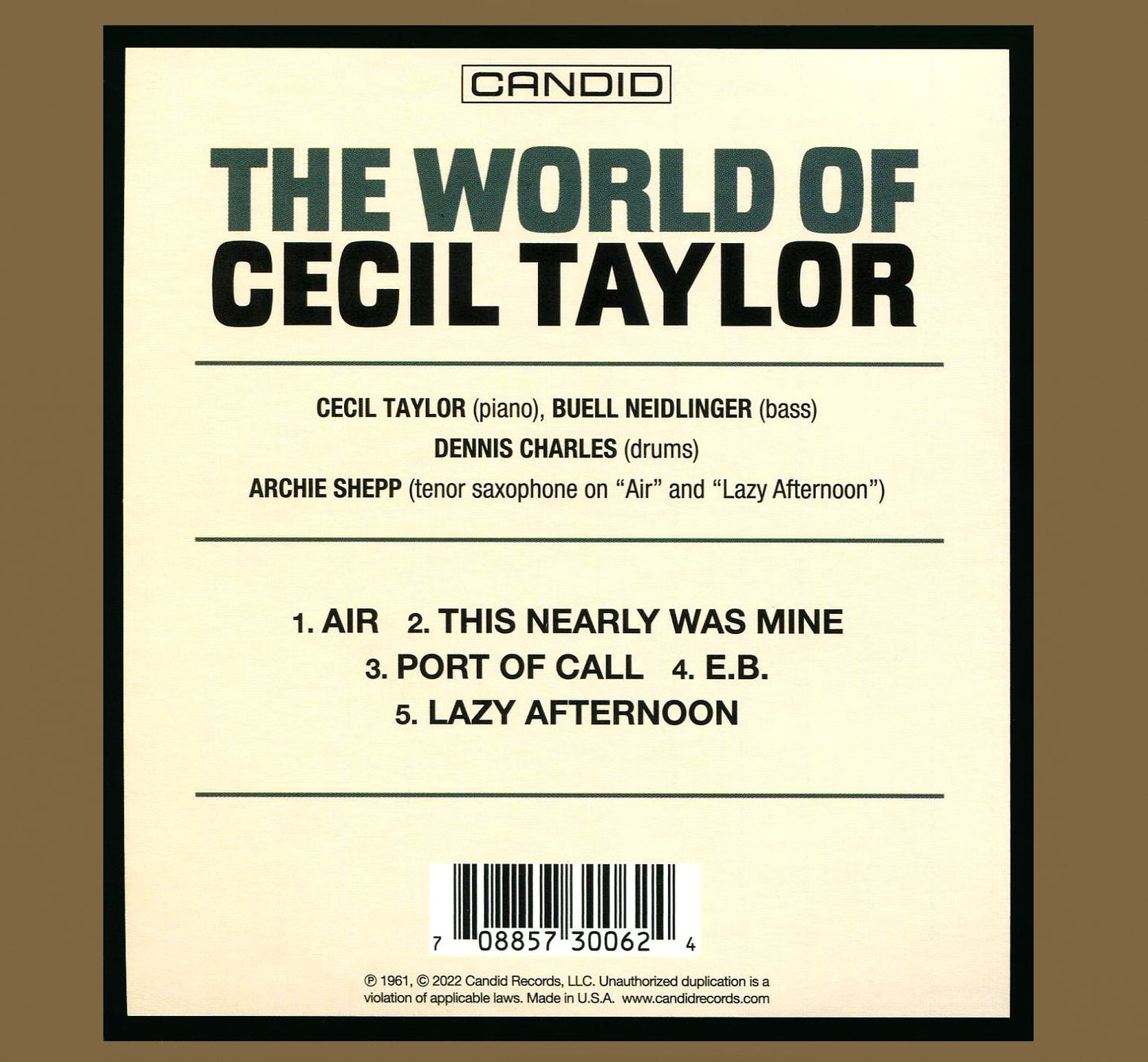 World Of Cecil Taylor (Rmst)