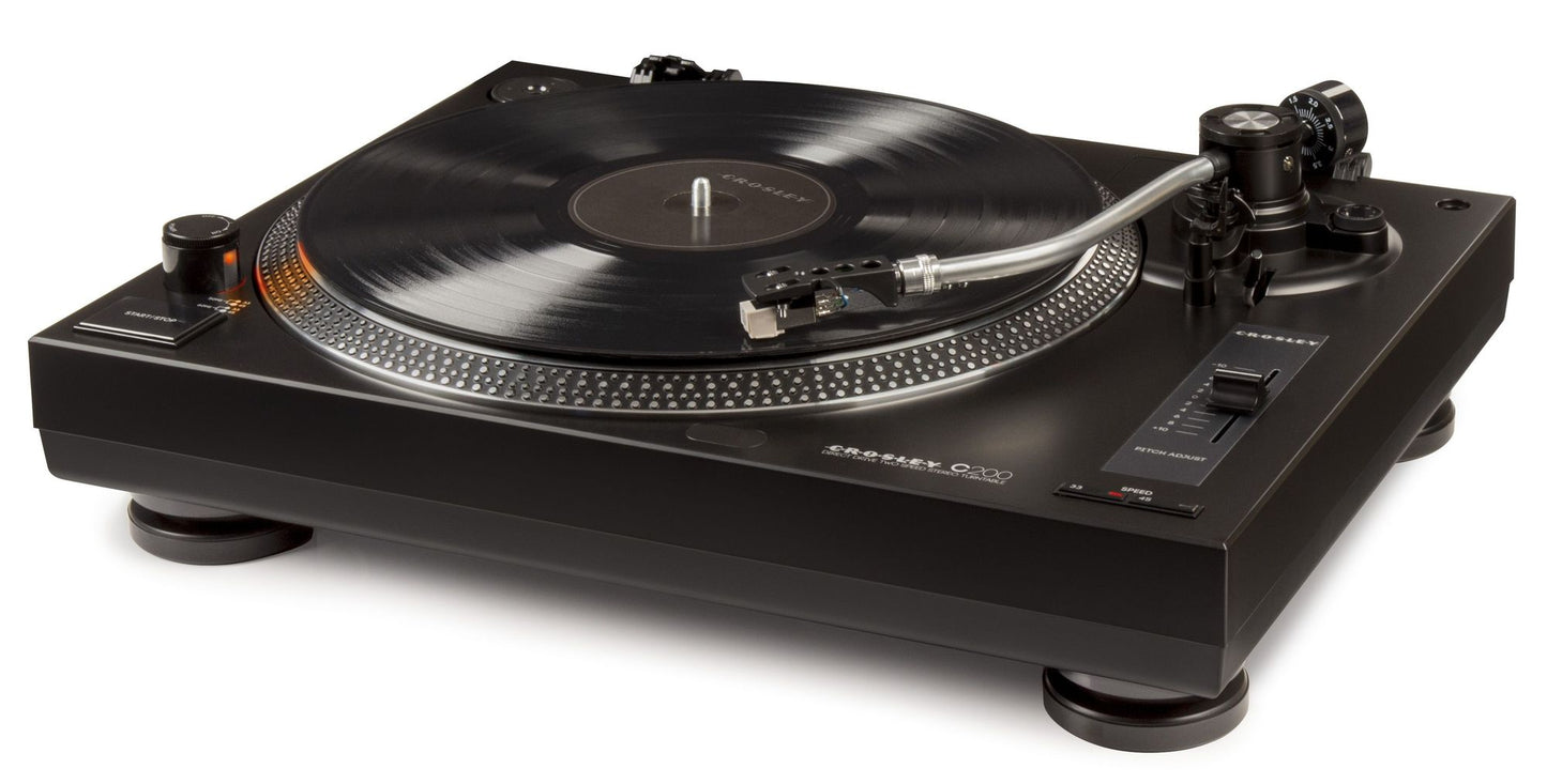 Crosley C200-BK Direct Drive Turntable - Black