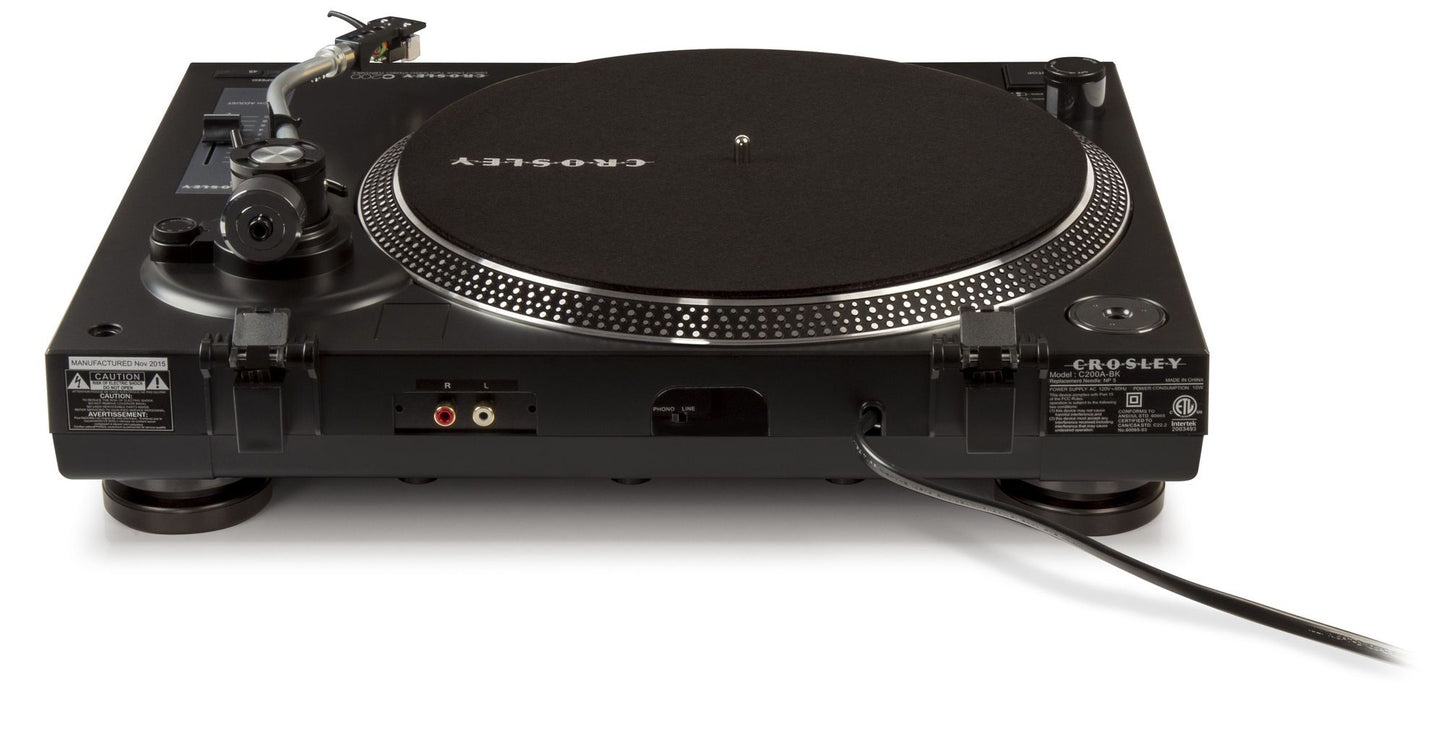 Crosley C200-BK Direct Drive Turntable - Black