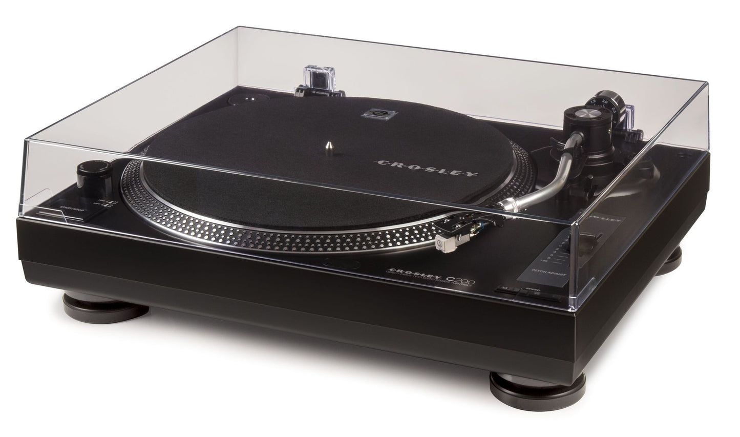 Crosley C200-BK Direct Drive Turntable - Black