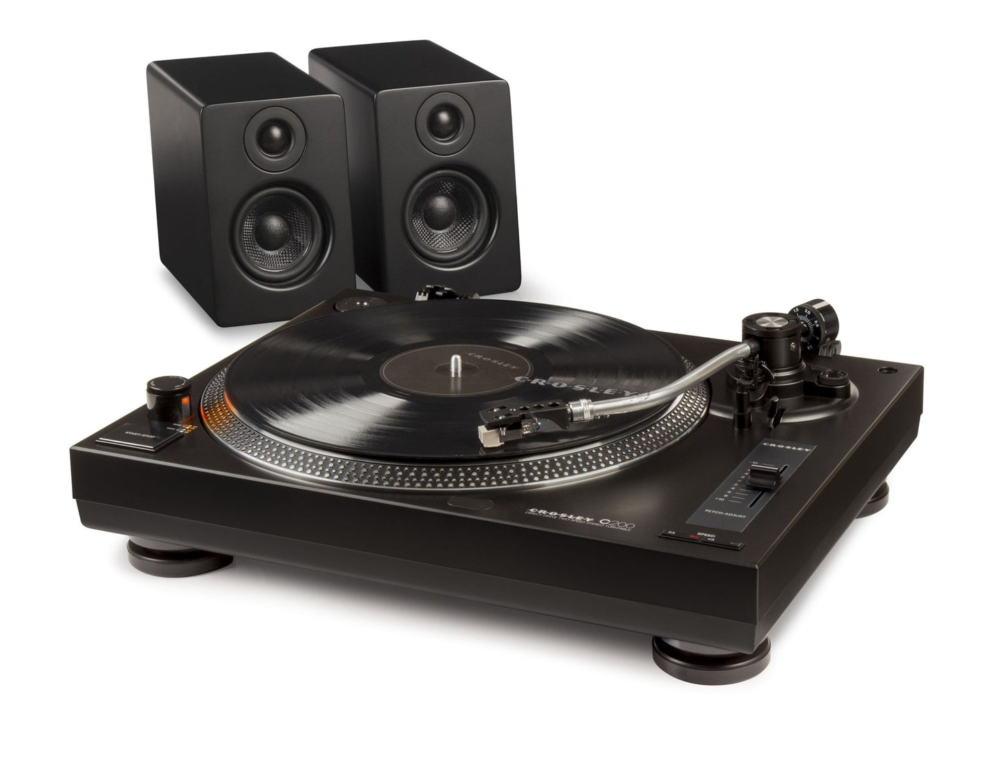 Crosley C200-BK Direct Drive Turntable - Black