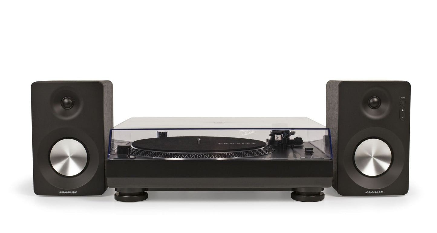 Crosley K200 Turntable with Speakers- Black