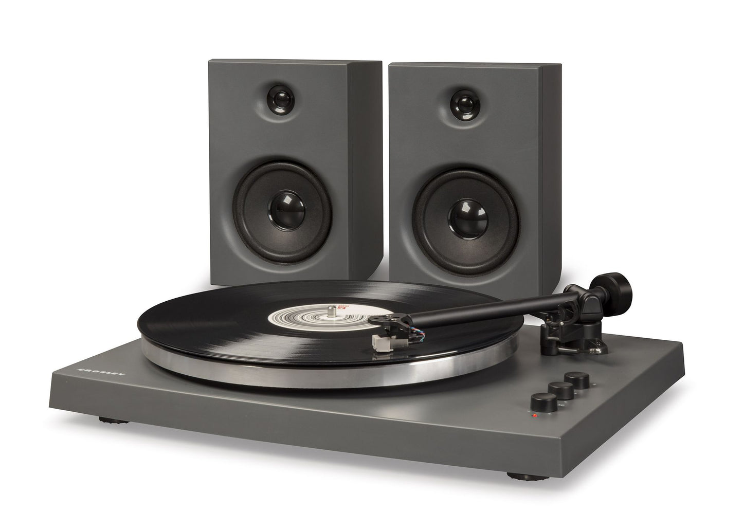 Crosley T150A-CG Turntable & Speakers Charcoal Grey (B&N Exclusive)