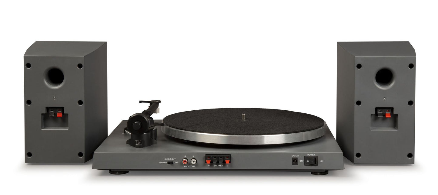 Crosley T150A-CG Turntable & Speakers Charcoal Grey (B&N Exclusive)